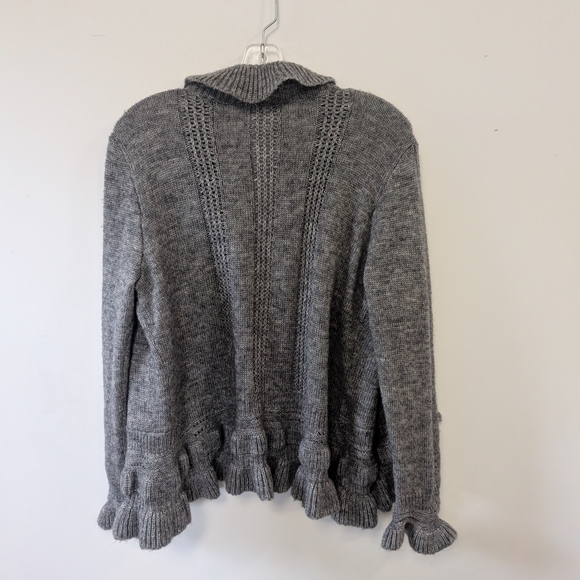 Gray Ruffled Women's Sweater - Picture 6 of 7